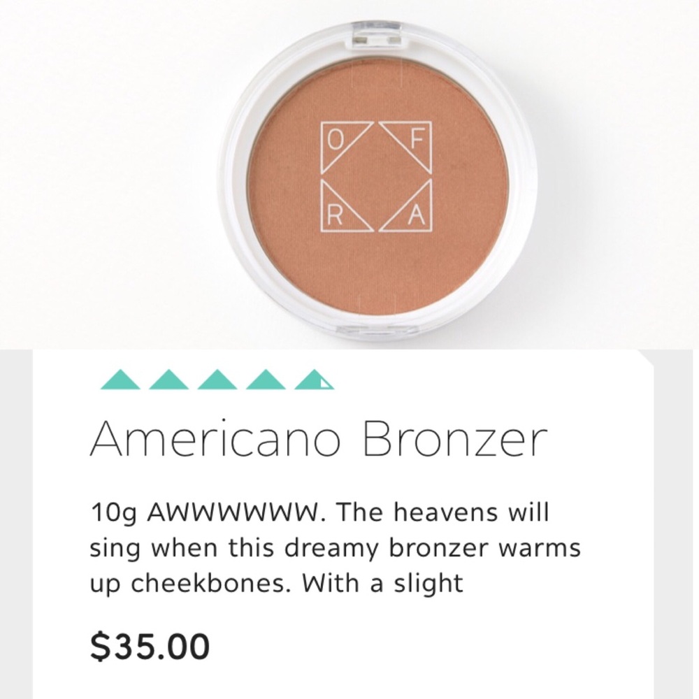 OFRA cosmetics 3 in 1 bronzer. W/free bag